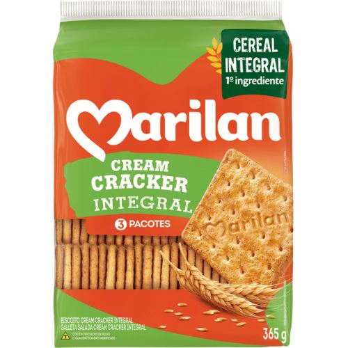 Marilan Biscoito Cream Cracker Integral 365g