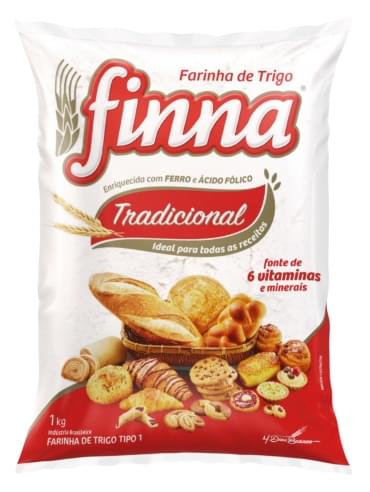 Farinha De Trigo Finna 1kg Sem Fermento Tipo 1 Vitaminas