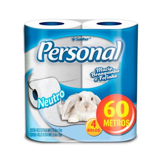 Personal Folha Simples Neutro 60 Metros 4 Unidades