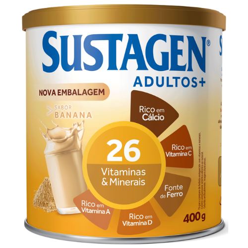 Sustagen Complemento Alimentar Adultos+ Sabor Banana Lata 400g