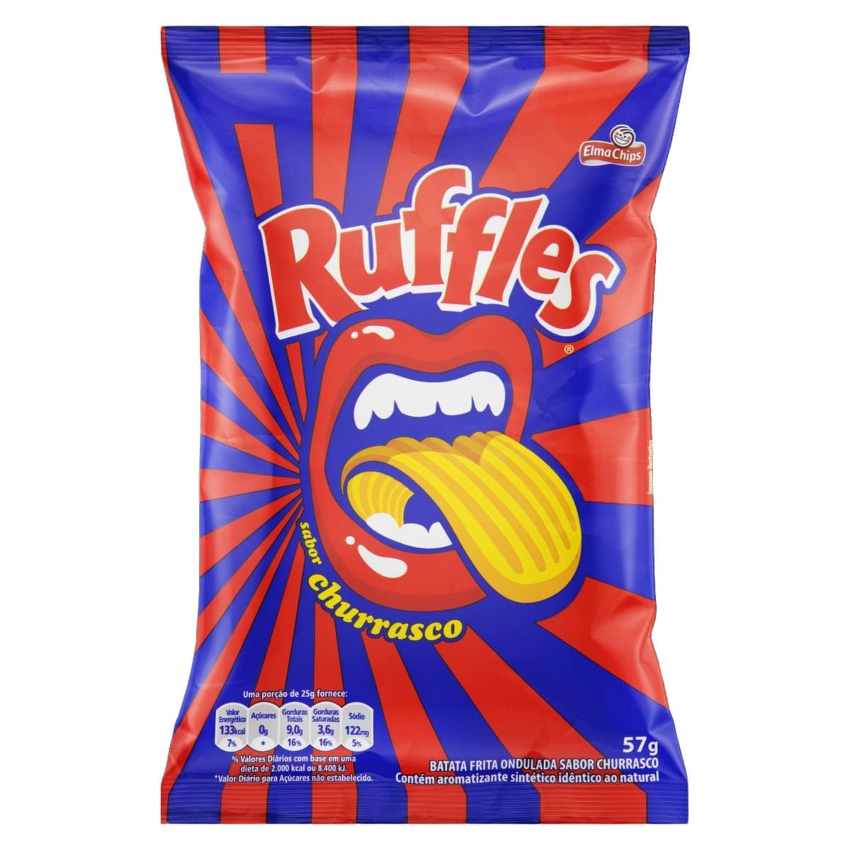 Ruffles Batata Frita Ondulada Churrasco Elma Chips Pacote 40g