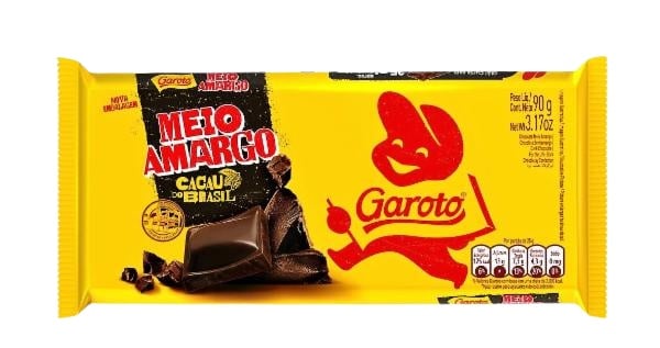 Chocolate Meio Amargo Garoto 90gr