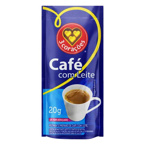 Caf Com Leite 3 Coraes Sachet 20g