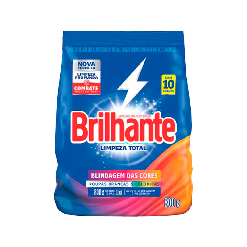 Brilhante Detergente Po Sanitiz. 800 G Limpeza Total