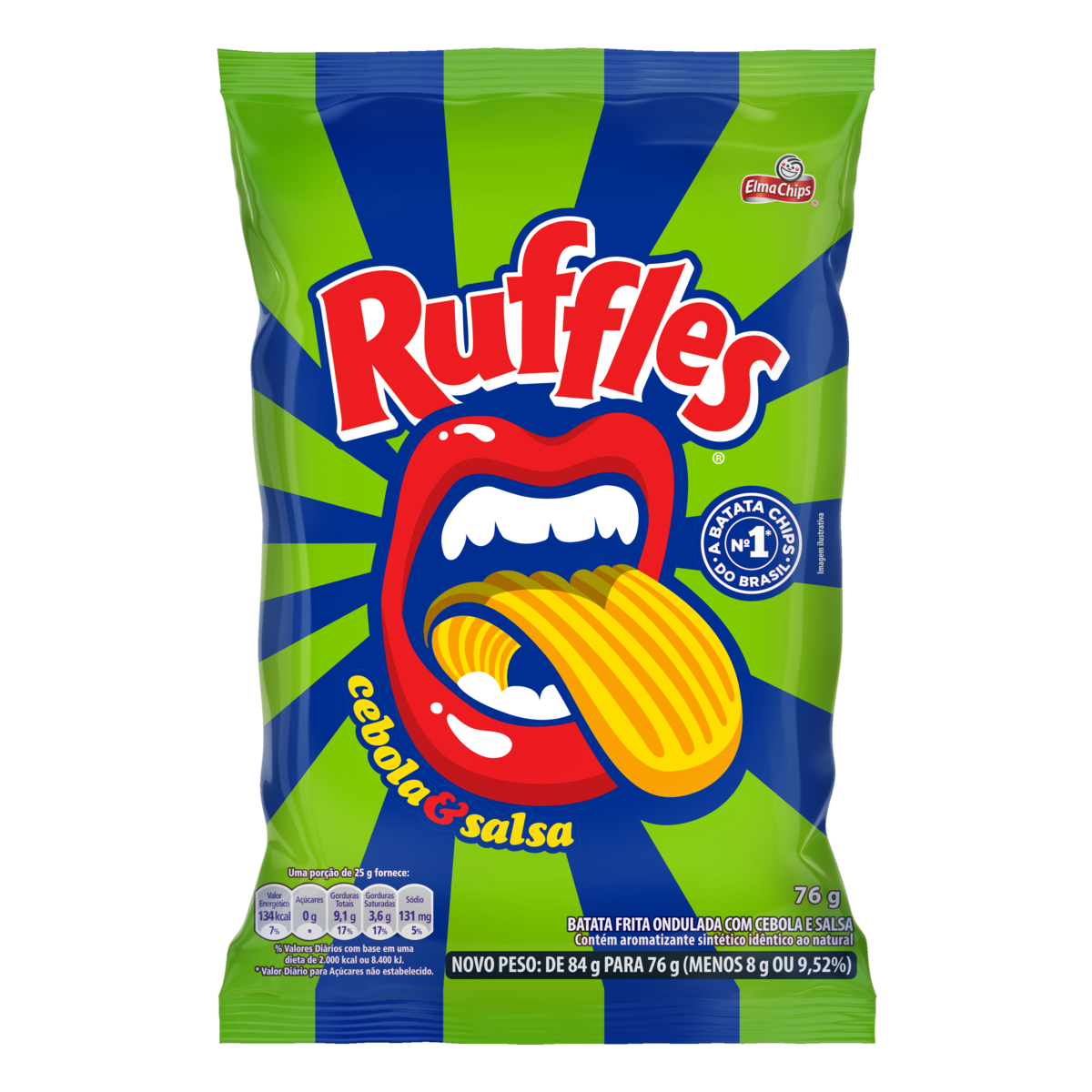 Ruffles Batata Frita Ondulada Cebola E Salsa Elma Chips 76g