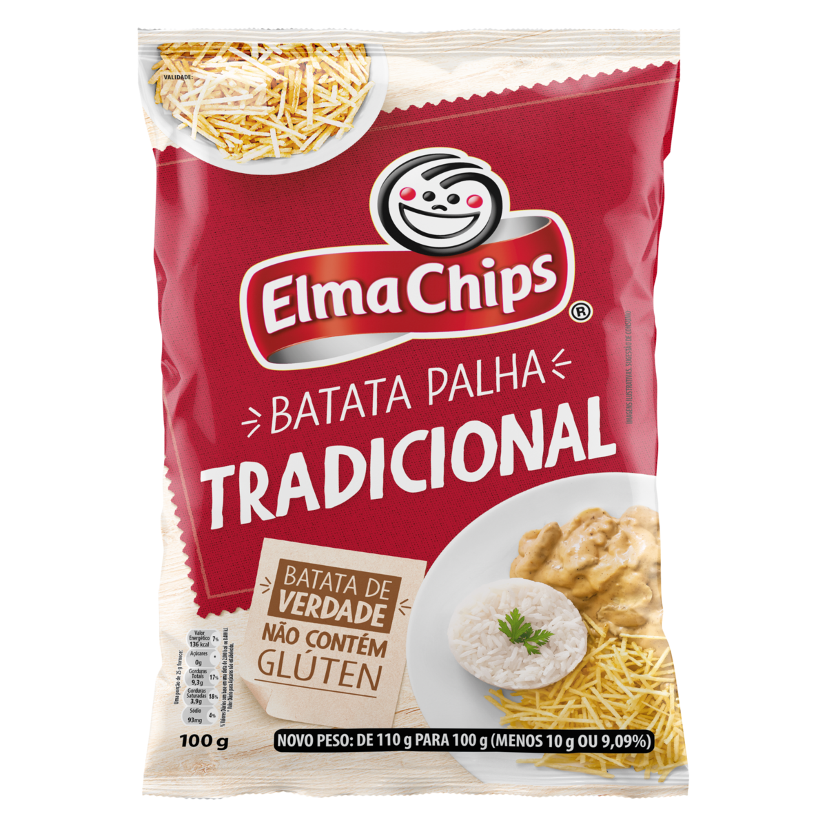 Elma Chips Batata Palha Tradicional Pacote 100g