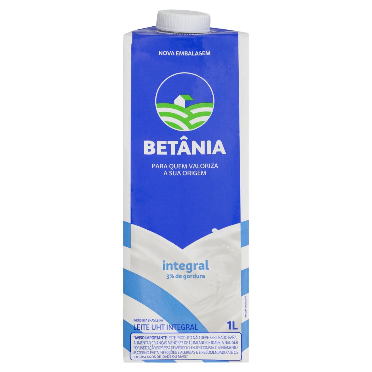 Betnia Leite Uht Integral Caixa Com Tampa 1l