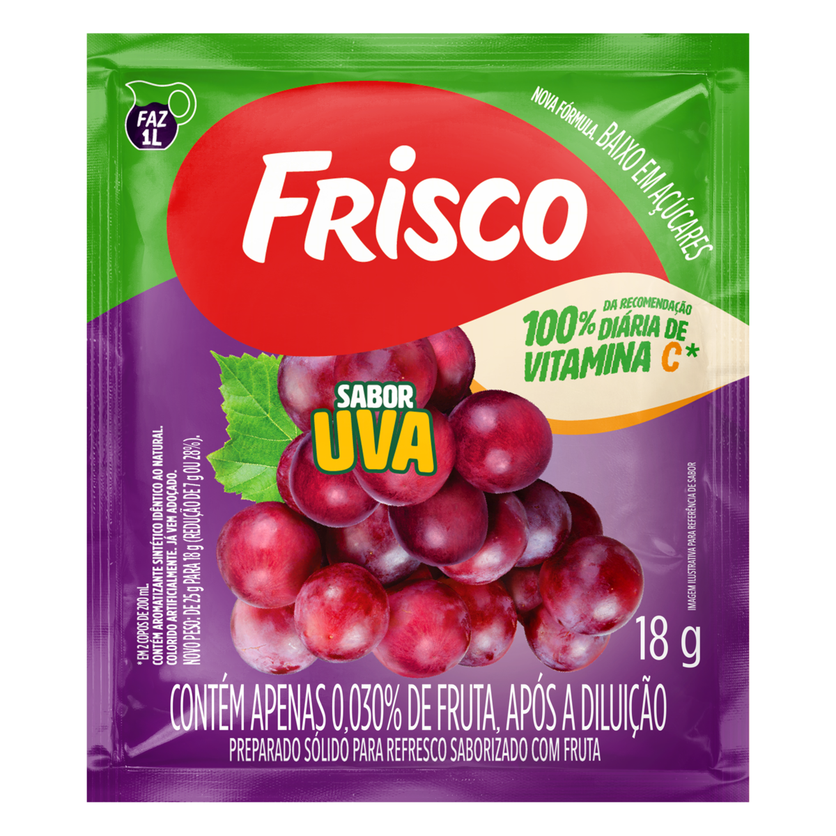 Frisco Refresco Em P Uva Pacote 18g