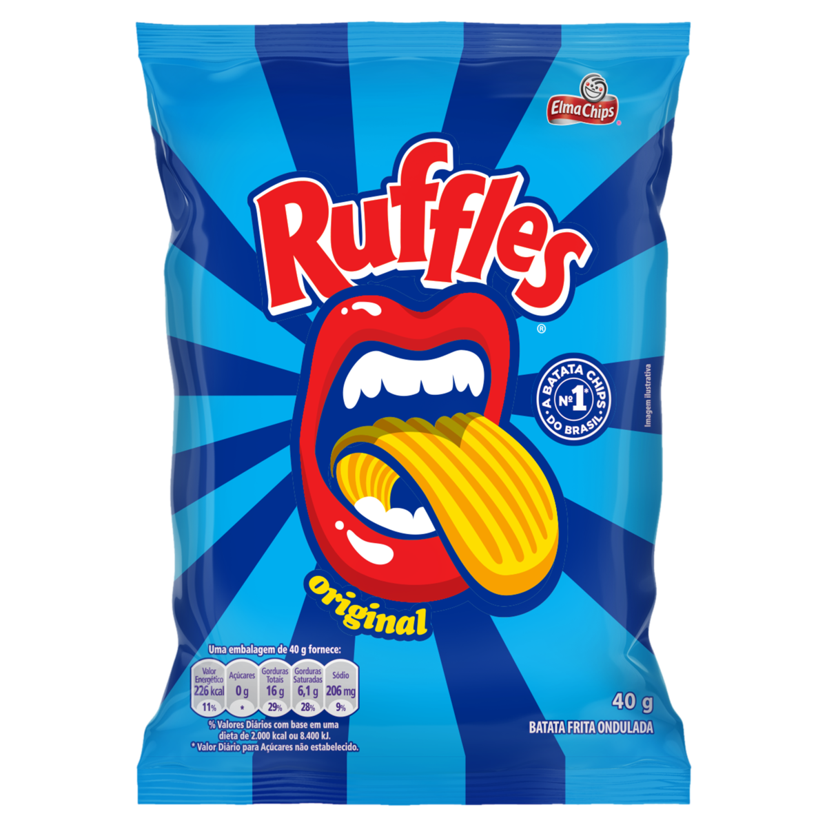 Ruffles Batata Frita Ondulada Original Elma Chips Pacote 40g