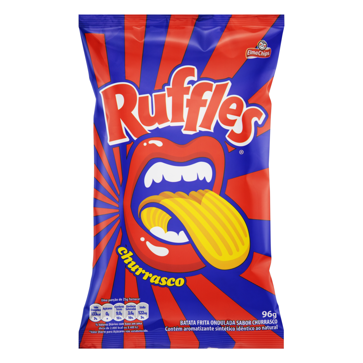 Ruffles Batata Frita Ondulada Churrasco Elma Chips Pacote 76g